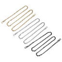 パースチェーンストラップ 1000 mm x 6 mm 鉄 フラットチェーンストラップ ハンドバッグチェーンショルダー クロスボディ交換ストラップ用 シルバー+...