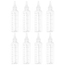 PATIKIL 230 ml/8オンスプラスチック製絞るボトル 透明なトップキャップ付き 8 個グラデーション付きラウンドディスペンシングボトル 液体 クラフト オイル 調味料用空ボトルです。