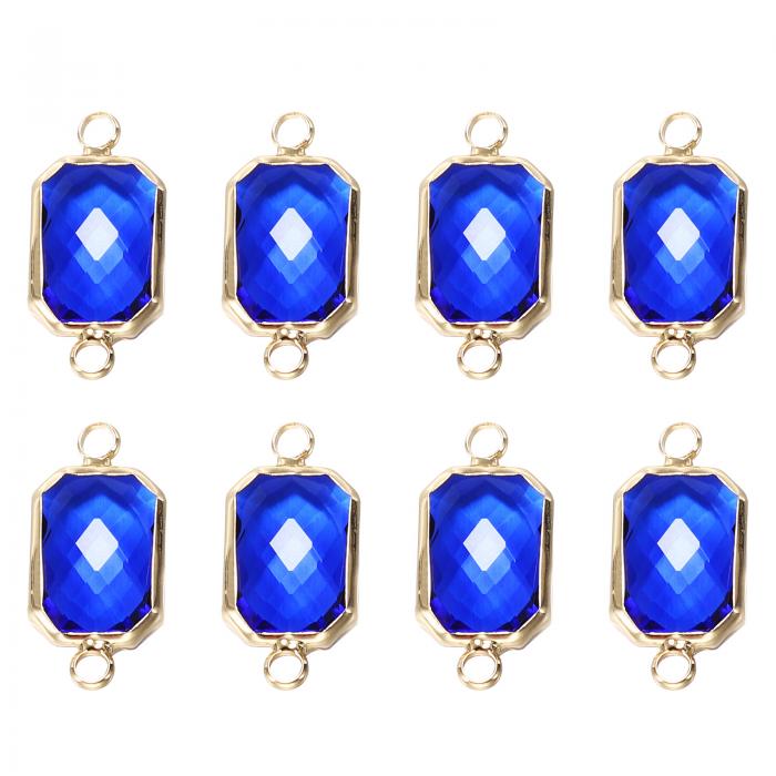 PATIKIL 誕生石装飾ビーズドロップペンダント 8個セット 水晶製 手作り 誕生石 0.87 x 0.41" パーソナライズされたイヤリング ブレスレット ネックレス キーチェーン 宝石メイキング ブルー