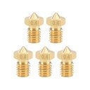 ブラスノズル ブラス製 ブラストーン 0.4mm 3Dプリンターノズルヘッダm6スレッド V5 V6 1.75mm押出機の印刷 5個入り(4)
