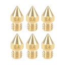 ブラスノズル ブラス製 ブラストーン 0.4mm 3Dプリンターノズル ヘッダM6スレッドMK8 1.75mm押出機プリント 6個入り