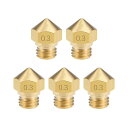 3Dプリンターノズルヘッド 0.3 mm M7ネジの交換 真鍮 M K10 1.75mm エクストルーダー プリント用 5個