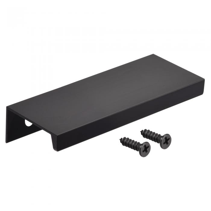 エッジプルハンドル アルミニウム合金 キャビネット 引き出しプル ブラック 80 mmx32 mm 4個