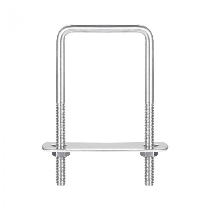 角Uボルト 52 mm内幅 100 mm長さ M6 304ステンレス鋼 Uクランプボルト ナットとプレート付き ボートトレーラー用