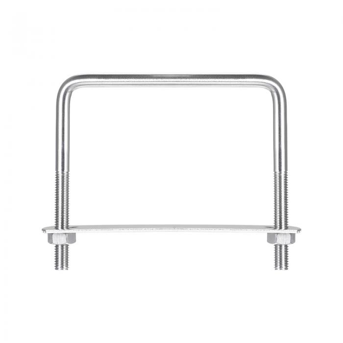 角Uボルト 102 mm内幅 100 mm長さ M8 304ステンレス鋼 Uクランプボルト ナットとプレート付き ボートトレーラー用