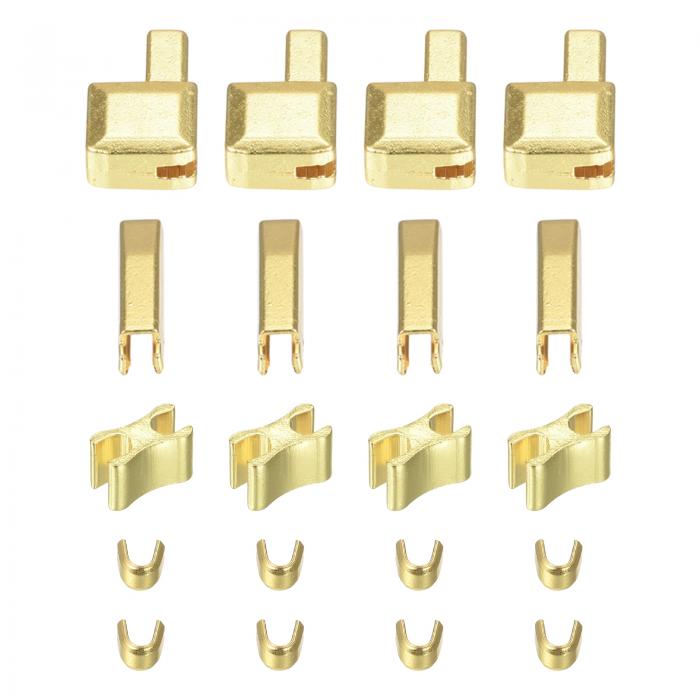 ジッパー修理キット #10 リテーナーボックス& 挿入ピン トップ& ボトムストッパ スライダーリテーナー バッグコートファスナー代替用 ライト金 4セット入り