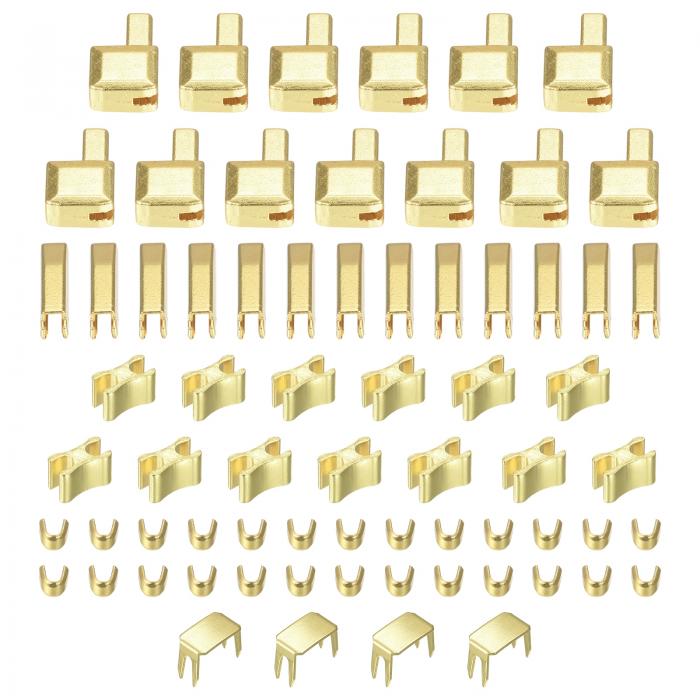 ジッパー修理キット #3 メタルラッチスライダー リテーナーボックス& 挿入ピンs & トップボトムストッパー バッグコートのジッパー代替品69個入り ライト金