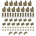 ジッパー修理キット #3 メタルラッチスライダー リテーナーボックス& 挿入ピンs & トップボトムストッパー バッグコートのジッパー代替品69個入り ブロンズ