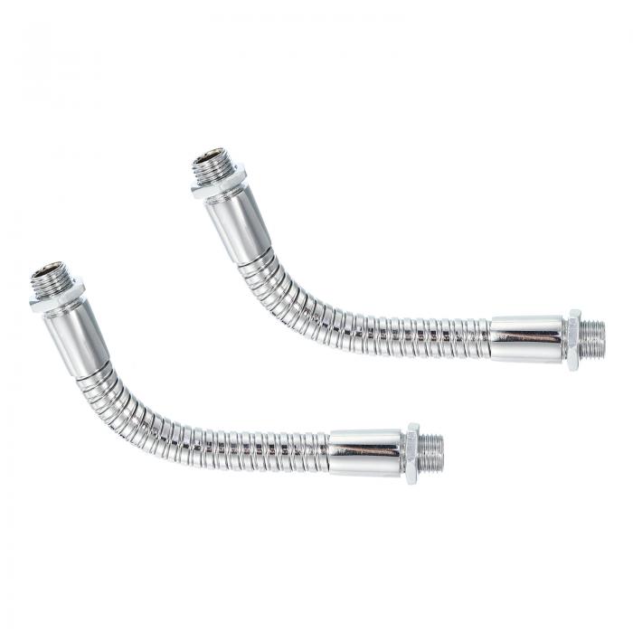 PATIKIL 105mm マイクグースネック 2個 M10/M8ねじ 金属 ユニバーサル ホース フレキシブルアーム グー..