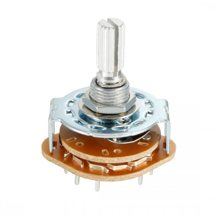 ロータリースイッチ ロータリースイッチセレクター バンドチャンネル 2P6T 2極6ポジション シングルデ..