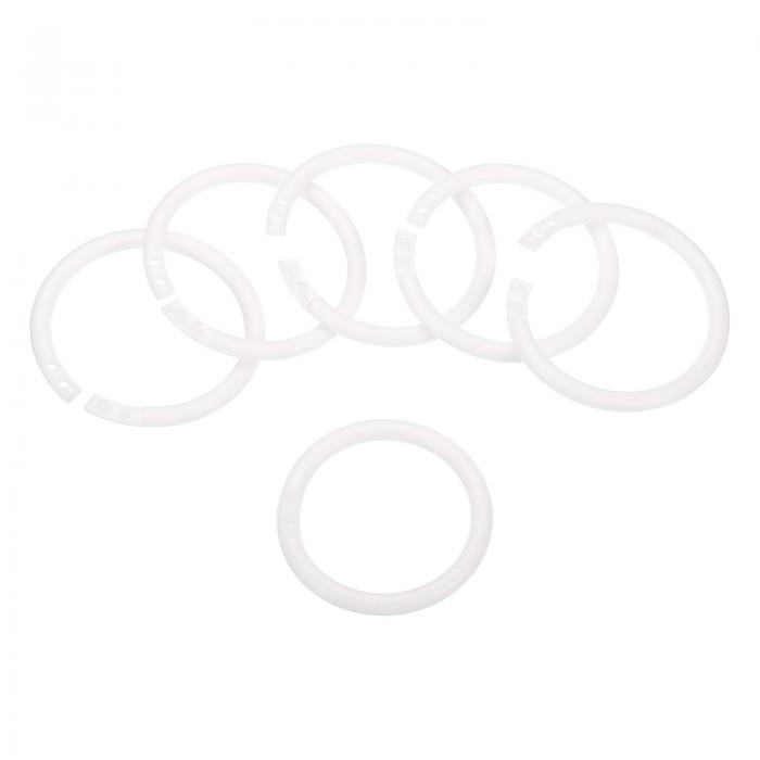 PATIKIL 50 mm外径 41 mm内径 ルーズリーフリング 100個 バインダーリング プラスチック Oリング ブック DIY スクラップブック ノートブック用 ホワイト