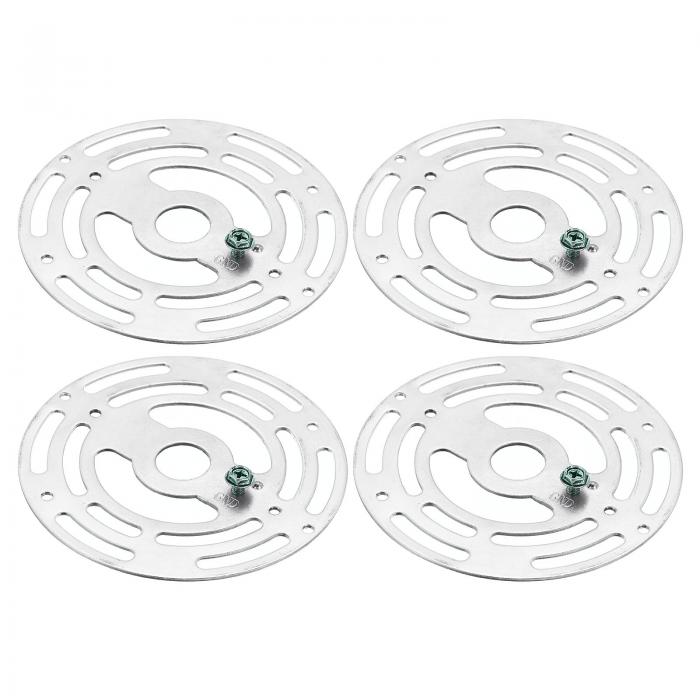 PATIKIL 102 mm直径 ライトクロスバー 4個 炭素鋼 ラウンド 取り付けブラケット ユニバーサル ランプ器具 アースねじ付き シャンデリアライト用 シルバー