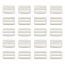 PATIKIL 20 mm トライグライドスライドバックル 50個 プラスチック ウェビングストラップファスナー バックパックバッグベルト用 ホワイト