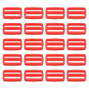 PATIKIL 25 mm トライグライドスライドバックル 50個 プラスチック ウェビングストラップファスナー バックパックバッグベルト用 レッド