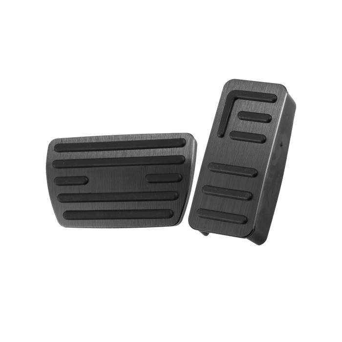 2個 ブレーキフットペダルパッド フットペダルカバー 滑り止め ドリルなし 金属 アクセラレーターペダ..