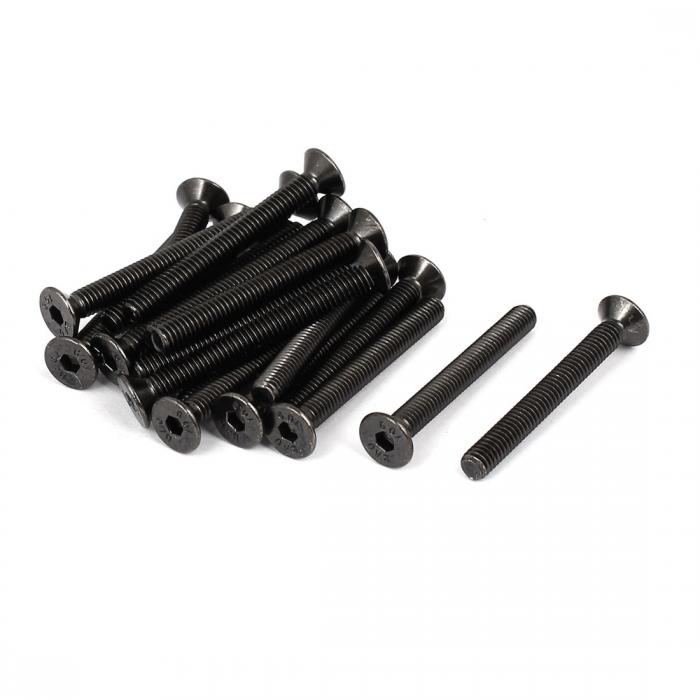 六角穴付きボルト シンヘッド六角ソケットキャップスクリュー M4x35mm ニッケルめっき ブラック 20個入り