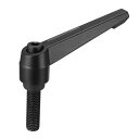 クランプハンドル 調整可能 押しボタン ラチェットレベル M12 x 40mm オスネジスタッド