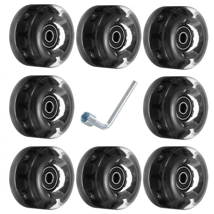 PATIKIL 32 x 58mm ローラースケート車輪 ベアリング付き 8個 ライトアップホイール クワッドスケートの交換 複列スケート スケートボード用 ピ...