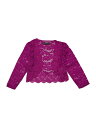 Allegra K レースボレロ 総レース シアー 花柄 シュラグ トップス 七分袖 前開き エレガント レディース マルベリー色 M