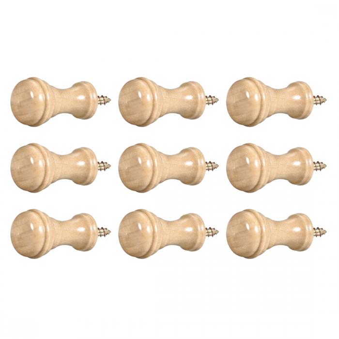 ウォールフック?28 mmx50 mm(DxL)?ねじ式ソリッドウッドフック?コートフック?装飾的なシェーカーペグ?ウォールマウントフック?クリアワニス?9個