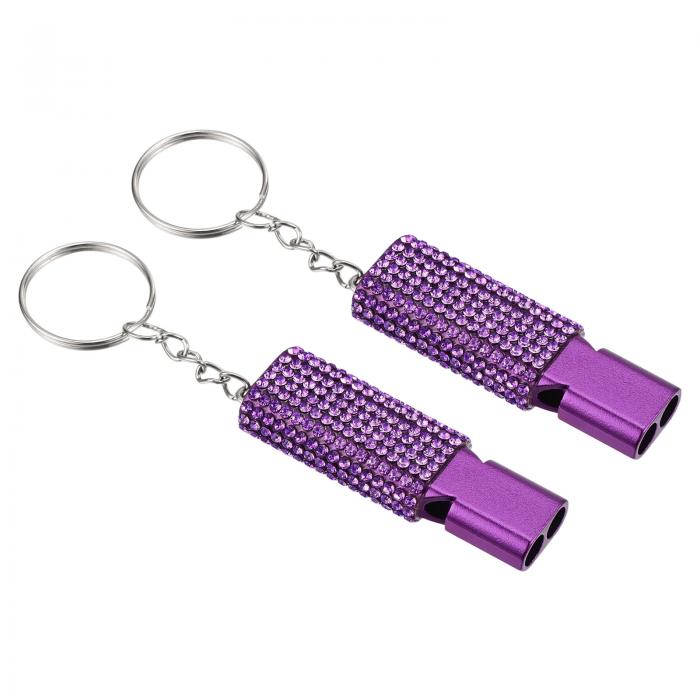 PATIKIL キーチェーン付き緊急用ホイッスル 2個セット ブリングセーフティサバイバルホイッスル アウト..