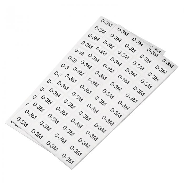 PATIKIL 0-3月 服サイズステッカーラベル 服装コーディング 衣類サイズラベル アパレル小売用 2シート