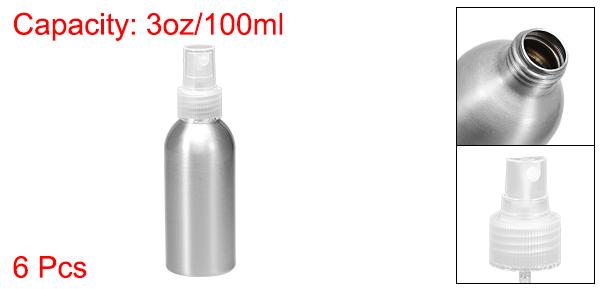 アルミスプレーボトル クリアスプレー付き 詰め替え式コンテナ 4oz/120ml 6個入り