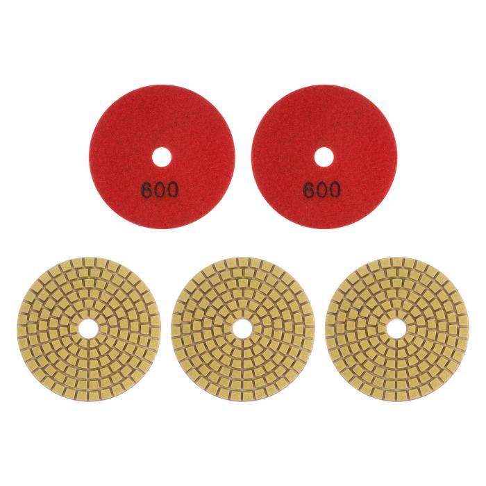 ポリシャー 研磨盤 研磨ディスク 乾湿両用 石材コンクリート大理石の研磨用 75mm 600グリット 5枚(4)