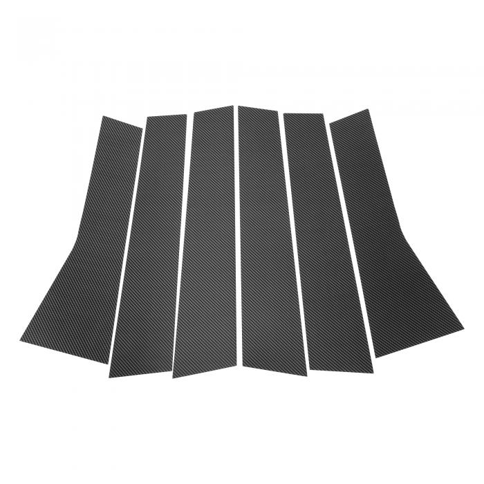 VekAuto Mitsubishiに対応アウトランダー23-24用の6個入りのドアピラーウィンドウトリム、カーボンファイバーパターンのブラックアウターアンチスクラッチステッカーピラーポストカバー