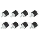 M6スレッドラバーマウント 振動アイソレータ スタッド付き円筒形ショックアブソーバー 25 x 20mm 8個