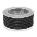 ナイロン糸 麻ひもビーズコード 3 mm 超強力編みこみ ナイロンクラフトストリング ブレスレット ジュエリー製作 DIYクラフト用 4 M ブラック