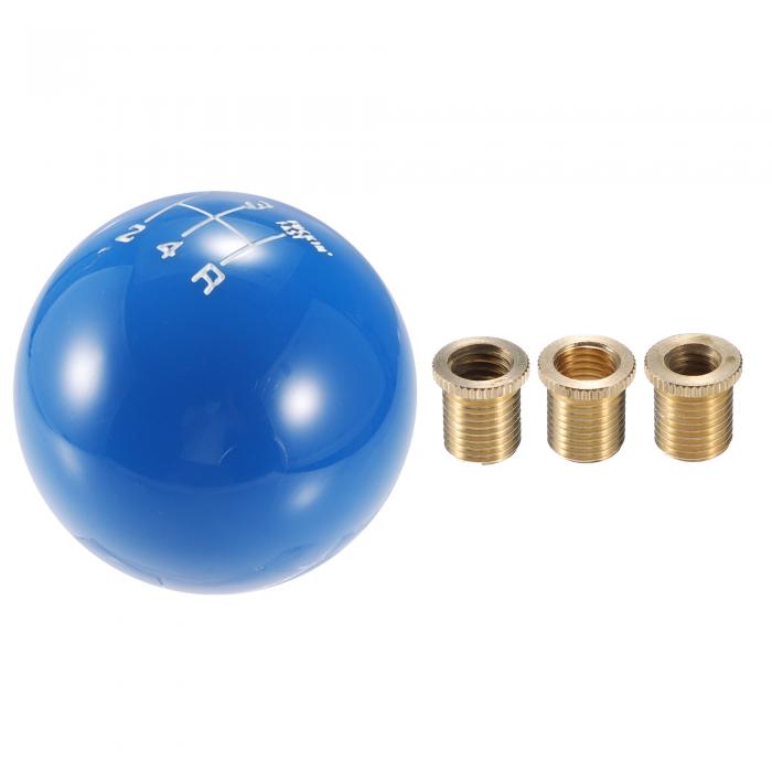 自動車マニュアルギアシフトノブキット 4スピードボール ラウンド短焦点シフター ユニバーサル マニュアルトランスミッション車用 耐久性 アクリル ブルー アダプター付き