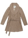 Allegra K ロングコート アウター スリム シングルブレスト ベルト付き カジュアル 秋冬 レディース ライトカーキ XS