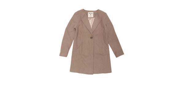 Allegra K チェスターコート レディース 秋冬 ラシャコート アウター ロングコート ノーカラー 防寒 冬 レディース ライトブラウン XL