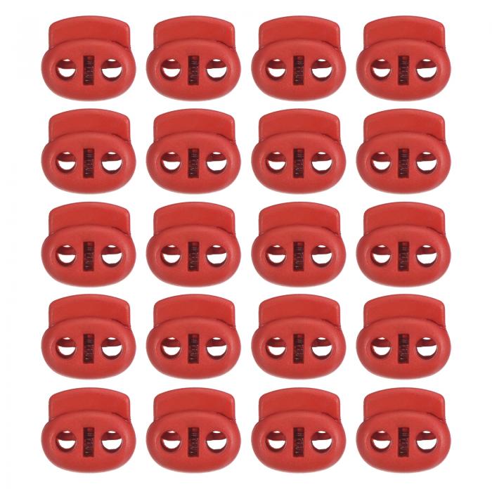 PATIKIL 18x20 mm コードロック 100個 ダブルホール ばね端トグルストッパー 巾着 バッグ 靴 ひも用 ダ..