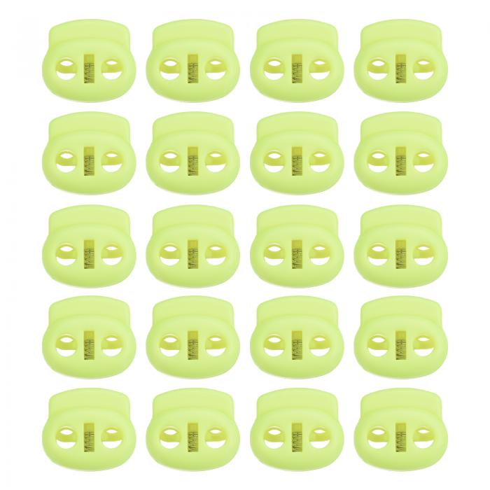 PATIKIL 18x20 mm コードロック 30個 ダブルホールバネエンド トグルストッパー 巾着袋 靴ひも用 ブラ..