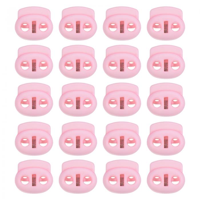 PATIKIL 18x20 mm コードロック 30個 ダブルホールバネエンド トグルストッパー 巾着袋 靴ひも用 ライ..