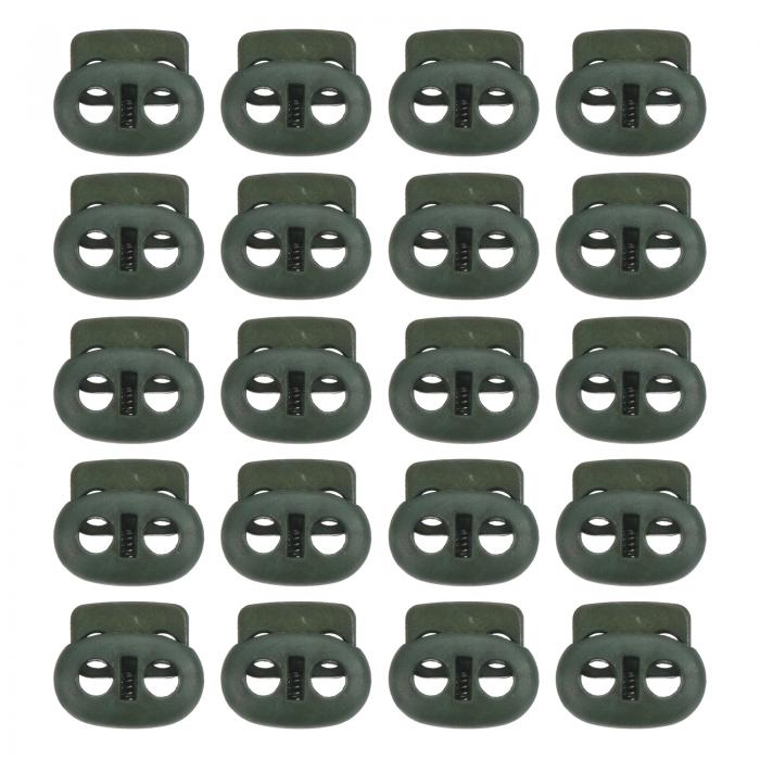 PATIKIL 20x24 mm コードロック 30個 ダブルホールバネエンド トグルストッパー 巾着袋 靴ひも用 ダー..