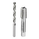 タップ&ドリルビットセット 1個の1/8-27 NPTストレートフルートスレッドタップと1個の8.3 mmツイ ストドリルビット HSS6542スクリュータッピングスレッディングツール(4)