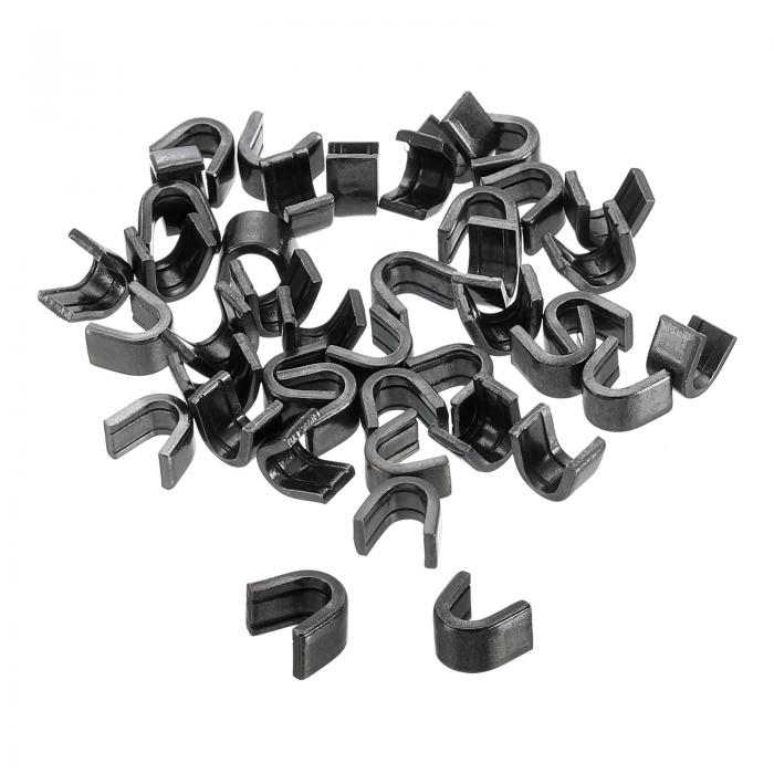 40個 ジッパースライダーリテーナー #8 U字型トップストッパークローズドエンドジッパースライダー バッグ コート ジャケット DIY裁縫交換用 メタリック黒