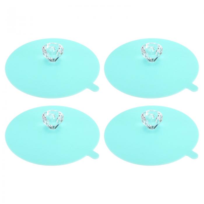 PATIKIL ドリンク用シリコンカップ蓋 4個セット 4.3" 密閉性 ある吸盤シール マグカップカバー ダイヤ..