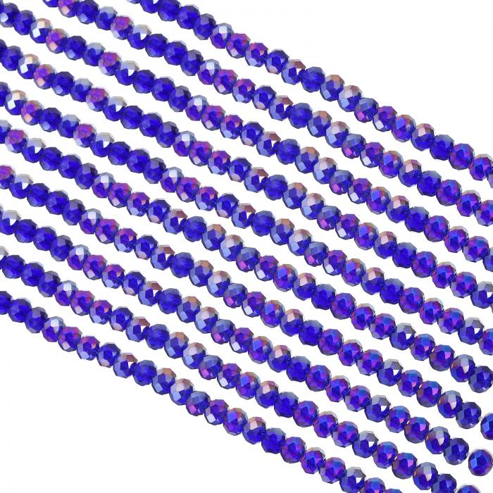 PATIKIL 8mm ブリオレットロンデルガラスビーズ 10個セット 宝石作りに最適 イヤリング ブレスレット ネックレス リング DIY ダークブルー