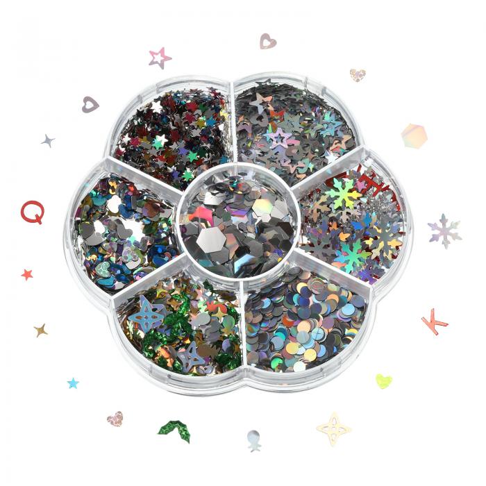 PATIKIL シーケンスとスパンコール 1箱 アソート形状シーケンス用品 クラフト DIY 衣類 ネイル クリス..