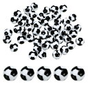 PATIKIL 12 mm スポーツボールビーズ 50個 アクリルサッカービーズ バルクラウンド スポーツスペーサービーズ DIY 工芸品ブレスレットネックレス...