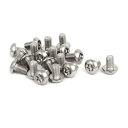 ボタンヘッドトルクスネジ 304ステンレススチール シルバートーン タンパープルーフスクリュー M5x8mm 20個入り