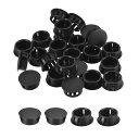 プラスチックホールプラグ 19.8 mm フラッシュタイプ パネルラウンドスナップインファスナー ノックアウトロッキングプラグ 家具インサートエンドキャップパネル用 ブラック 36個
