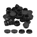 プラスチックホールプラグ 49.5 mm フラッシュタイプ パネルラウンドスナップインファスナー ノックアウトロッキングプラグ 家具インサートエンドキャップパネル用 ブラック 36個