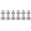 六角ねじボルト ナット フラット ロックワッシャーキット M8 x 30mm 304ステンレス鋼 完全ねじ込み 六角ボルト 6セット入り(4)