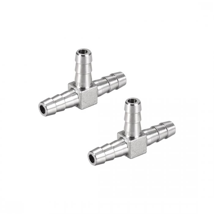 バルブ接手 3穴T状接手 カプラー コネクター ステンレス製 パイプの連接用 ホース内径6mm 2個入