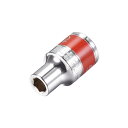 13 mmドライブ 8?mm 6ポイント?浅いソケット?レッドバンド付き?Cr-Vスチール